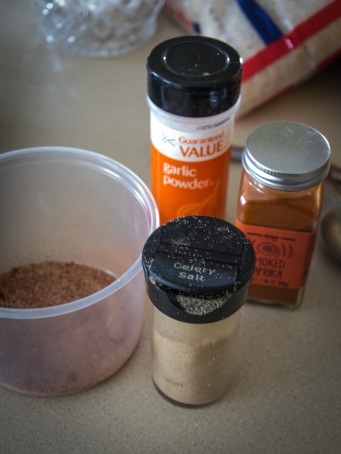 spice mixture - garlic powder, smoked paprika, celery salt